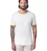 Alternative 5103BP Men's Keeper Ringer Tee in White/ maize front view