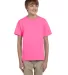 3931B Fruit of the Loom Youth 5.6 oz. Heavy Cotton NEON PINK front view