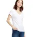 US Blanks US120 Ladies' 4.3 oz. Short-Sleeve V-Nec in White front view