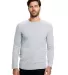 US Blanks US2090 Men's 4.3 oz. Long-Sleeve Crewnec in Heather grey front view