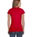 64000L Gildan Ladies 4.5 oz. SoftStyle™ Ringspun in Red back view