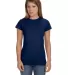 64000L Gildan Ladies 4.5 oz. SoftStyle™ Ringspun in Navy front view
