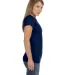 64000L Gildan Ladies 4.5 oz. SoftStyle™ Ringspun in Navy side view