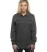Burnside 5200 Women's Long Sleeve Solid Flannel Sh in Charcoal front view