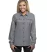 Burnside 5200 Women's Long Sleeve Solid Flannel Sh in Heather grey front view
