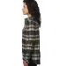 Burnside 5210 Women's Yarn-Dyed Long Sleeve Flanne in Dark khaki side view