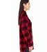 Burnside 5210 Women's Yarn-Dyed Long Sleeve Flanne in Red/ black side view