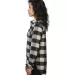 Burnside 5210 Women's Yarn-Dyed Long Sleeve Flanne in Ecru/ black side view