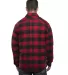 Burnside 8610 Quilted Flannel Jacket in Red/ black back view