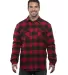 Burnside 8610 Quilted Flannel Jacket in Red/ black front view