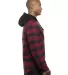 Burnside 8620 Quilted Flannel Full-Zip Hooded Jack in Red side view