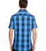 Burnside 9203 Buffalo Plaid Short Sleeve Shirt in Black/ blue back view