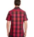 Burnside 9203 Buffalo Plaid Short Sleeve Shirt in Red/ black back view