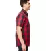 Burnside 9203 Buffalo Plaid Short Sleeve Shirt in Red/ black side view