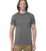 Bayside 1701 USA-Made 50/50 Short Sleeve T-Shirt in Charcoal hthr front view
