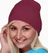 Bayside BA3810 Beanie in Burgundy front view