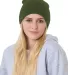 Bayside BA3810 Beanie in Military green front view