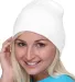 Bayside BA3810 Beanie in White front view