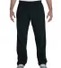 G184 Gildan 7.75 oz., 50/50 Open-Bottom Sweatpants in Black front view
