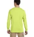 Jerzees 21MLR Dri-Power Sport Long Sleeve T-Shirt SAFETY GREEN back view