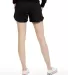 Ladies' Casual French Terry Short in Tri charcoal back view