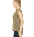 8804 Women's Flowy Muscle Tank with Rolled Cuffs in Heather olive side view