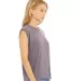 8804 Women's Flowy Muscle Tank with Rolled Cuffs in Storm side view