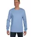 52 5596 Tagless Long Sleeve T-Shirt with a Pocket in Light blue front view