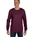52 5596 Tagless Long Sleeve T-Shirt with a Pocket in Maroon front view