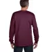 52 5596 Tagless Long Sleeve T-Shirt with a Pocket in Maroon back view