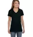 S04V Nano-T Women's V-Neck T-Shirt in Black front view