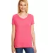 Hanes 42VT Women's V-Neck Triblend Tee with Fresh  in Red triblend front view