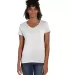 Hanes 42VT Women's V-Neck Triblend Tee with Fresh  in Eco white front view