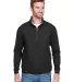 197 8434 Omega Stretch Terry Quarter-Zip Pullover BLACK front view