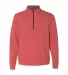 197 8434 Omega Stretch Terry Quarter-Zip Pullover RED TRIBLEND front view