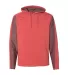 197 8435 Omega Stretch Terry Hooded Pullover RED TRIBLEND front view