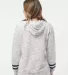 197 8674 Women's Melange Fleece Striped Sleeve Hoo WHITE/ NAVY back view