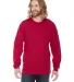 2007W Fine Jersey Long Sleeve T-Shirt in Red front view