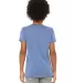 3413Y Bella + Canvas Youth Triblend Jersey Short S in Blue triblend back view