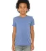 3413Y Bella + Canvas Youth Triblend Jersey Short S in Blue triblend front view