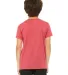3413Y Bella + Canvas Youth Triblend Jersey Short S in Red triblend back view
