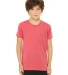 3413Y Bella + Canvas Youth Triblend Jersey Short S in Red triblend front view