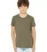 3413Y Bella + Canvas Youth Triblend Jersey Short S in Olive triblend front view