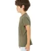 3413Y Bella + Canvas Youth Triblend Jersey Short S in Olive triblend side view