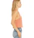 6682 Women's Racerback Cropped Tank in Heather sunset side view