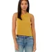 6682 Women's Racerback Cropped Tank in Heather mustard front view