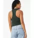 6682 Women's Racerback Cropped Tank in Heather forest back view