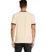Next Level 3604 Unisex Fine Jersey Ringer Tee in Naturl/ mdnt nvy back view