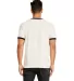 Next Level 3604 Unisex Fine Jersey Ringer Tee in White/ black back view