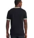 Next Level 3604 Unisex Fine Jersey Ringer Tee in Black/ natural back view